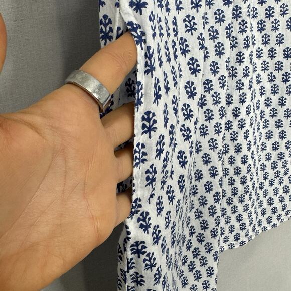 House of Pom Womens Dress XS White 100% Cotton Printed Beachy Cover Up Resort - Picture 4 of 11